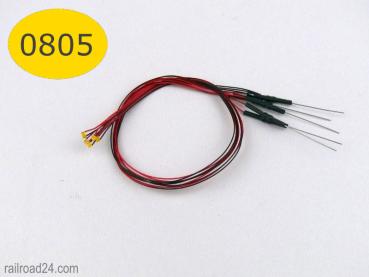 0805 SMD-LED  mit Microlitze und Widerstand.